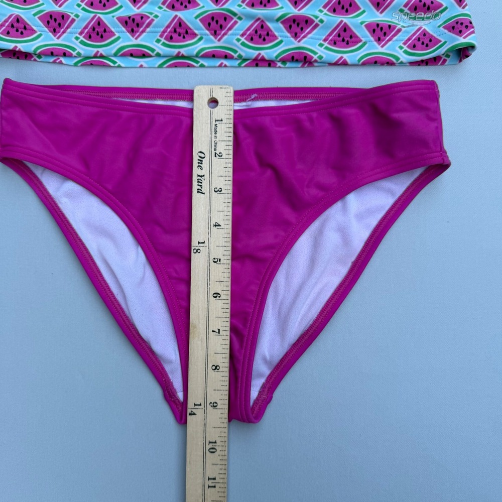 Speedo Tankini Set Watermelon Print Pink Blue Sporty Summer Fruitcore Sz 14 - Picture 5 of 15